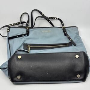 Michael Kors Light Blue and Black Studded Tote